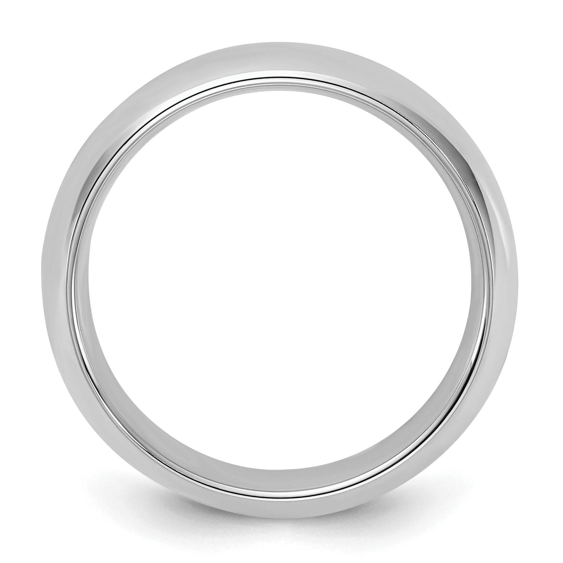 Sterling Silver Rhodium-Plated 6mm Comfort Fit Band