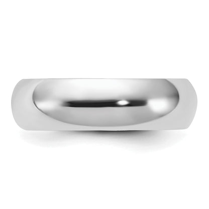 Sterling Silver Rhodium-Plated 6mm Comfort Fit Band