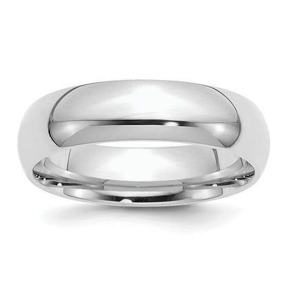 Sterling Silver Rhodium-Plated 6mm Comfort Fit Band