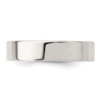 Sterling Silver 5mm Comfort Fit Flat Size 13.5 Band