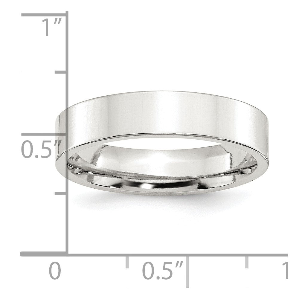 Sterling Silver 5mm Comfort Fit Flat Size 13.5 Band