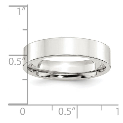 Sterling Silver 5mm Comfort Fit Flat Size 13.5 Band