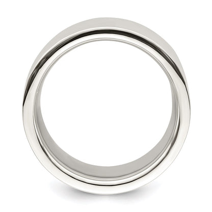 Sterling Silver 12mm Comfort Fit Flat Size 8 Band