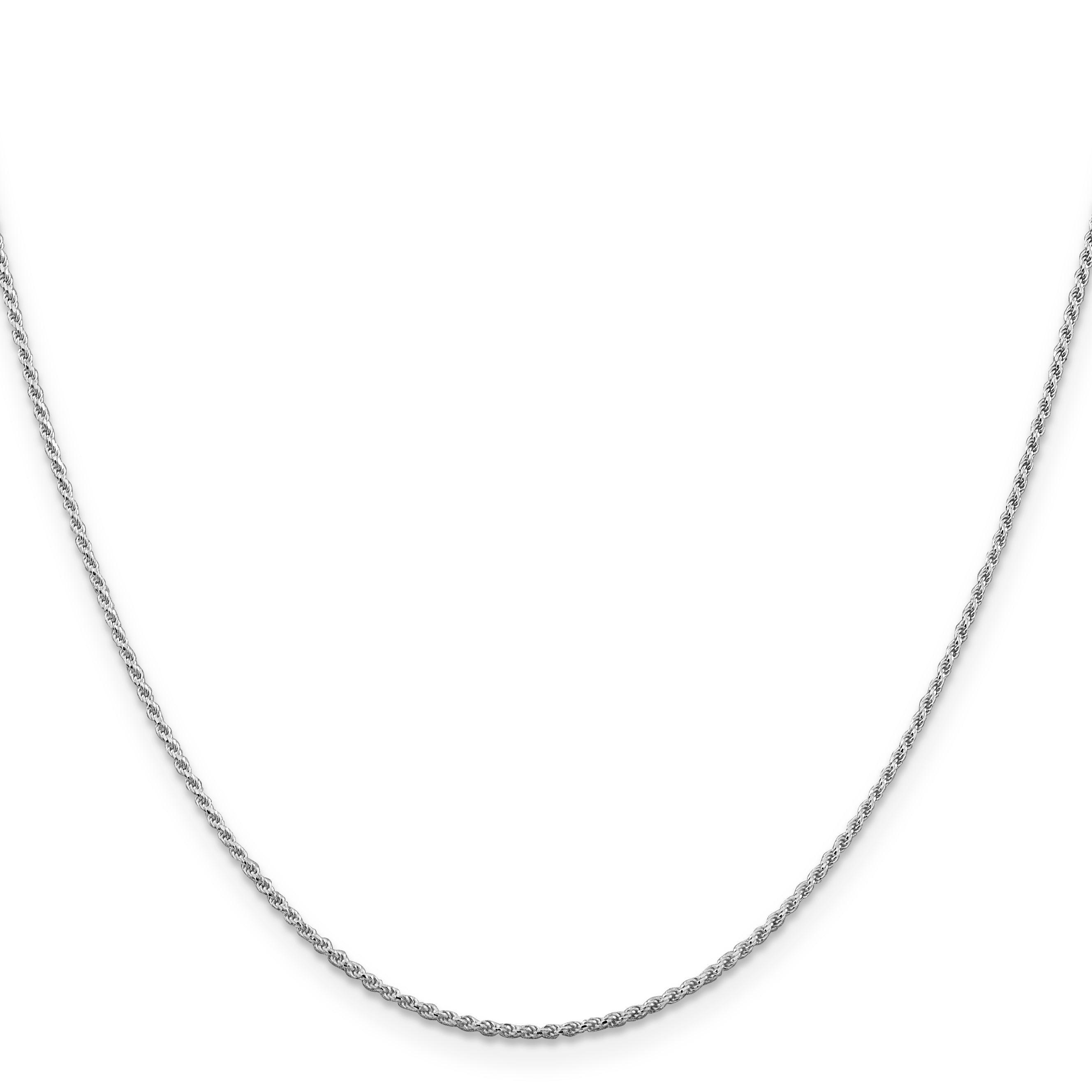 Sterling Silver Rhodium-Plated 1.2mm Diamond-Cut Rope Chain Necklace
