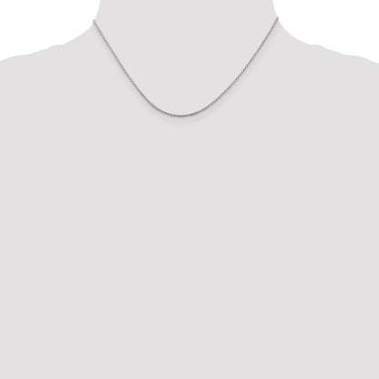 Sterling Silver Rhodium-Plated 1.2mm Diamond-Cut Rope Chain Necklace