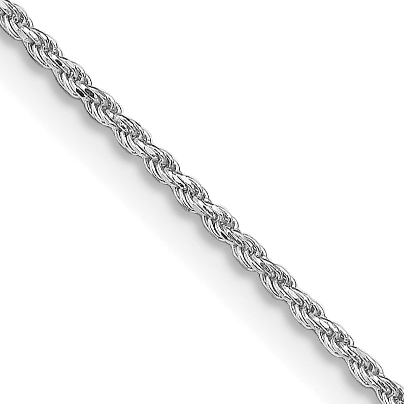 Sterling Silver Rhodium-Plated 1.2mm Diamond-Cut Rope Chain Necklace