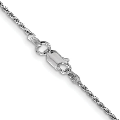 26 Inch Sterling Silver Rhodium-Plated 1.5mm Diamond-Cut Rope Chain Necklace