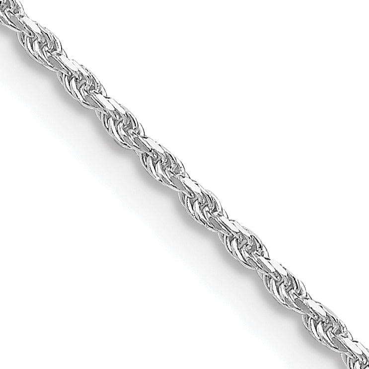 26 Inch Sterling Silver Rhodium-Plated 1.5mm Diamond-Cut Rope Chain Necklace