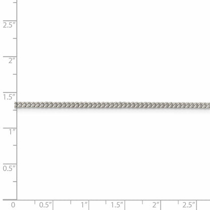 36 Inch Sterling Silver Rhodium-Plated 2.75mm Diamond-Cut Rope Chain Necklace