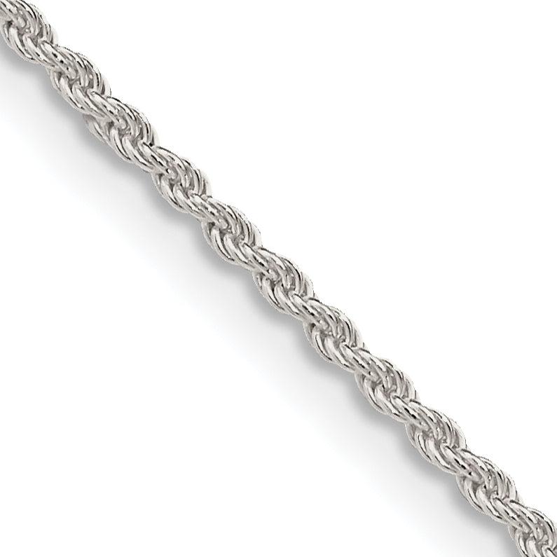 28 Inch Sterling Silver 1.5mm Solid Rope Chain Necklace