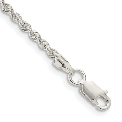 10 Inch Sterling Silver 2.3mm Solid Rope Chain Anklet
