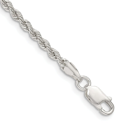 9 Inch Sterling Silver 2.5mm Solid Rope Chain Anklet