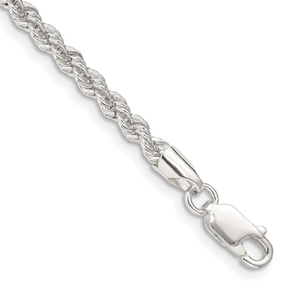 10 Inch Sterling Silver 3mm Solid Rope Chain Anklet