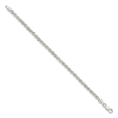 9 Inch Sterling Silver 4.3mm Solid Rope Chain Anklet