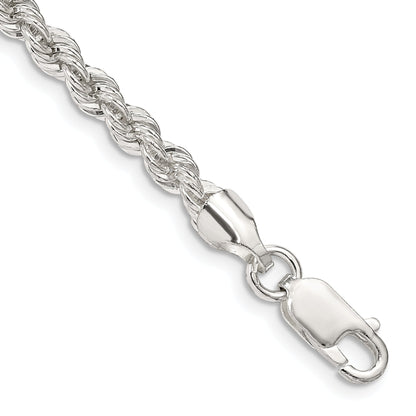 9 Inch Sterling Silver 4.3mm Solid Rope Chain Anklet