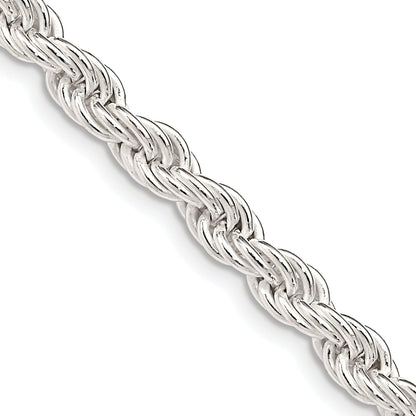 24 Inch Sterling Silver 5mm Solid Rope Chain Necklace