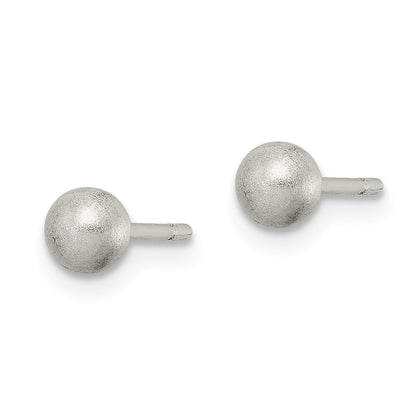 Sterling Silver Polished 4mm Laser-Cut Post Earrings