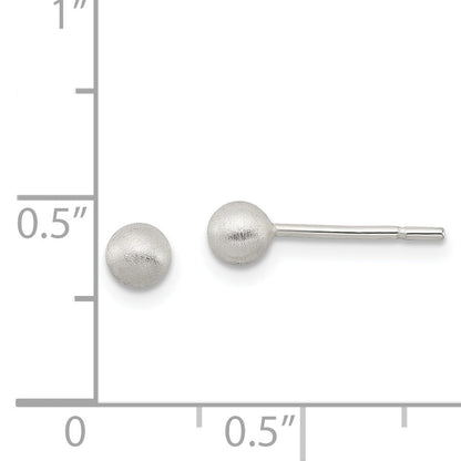 Sterling Silver Polished 4mm Laser-Cut Post Earrings
