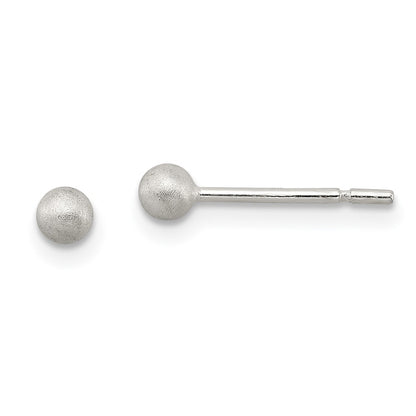 Sterling Silver Polished 3mm Laser-Cut Post Earrings