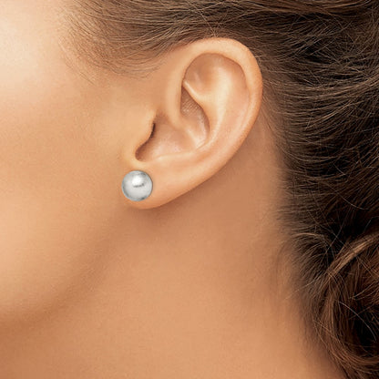 Sterling Silver Polished 10mm Laser-Cut Post Earrings