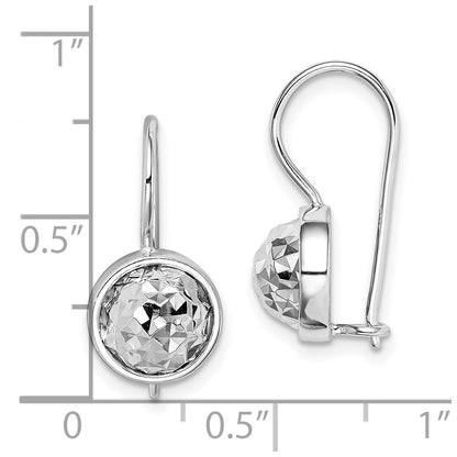 Sterling Silver Rhodium Plated Diamond-Cut Earrings