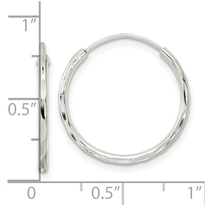 Sterling Silver Polished D/C Endless Hoop Earrings
