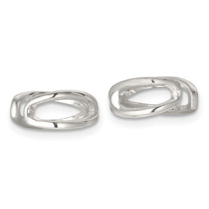 Sterling Silver Polished Criss Cross Pair of Ear Cuffs