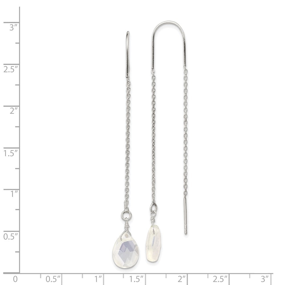 Sterling Silver Opalite Crystal Threader Earrings