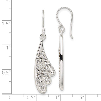 Sterling Silver Stellux Crystal Wing Dangle Earrings