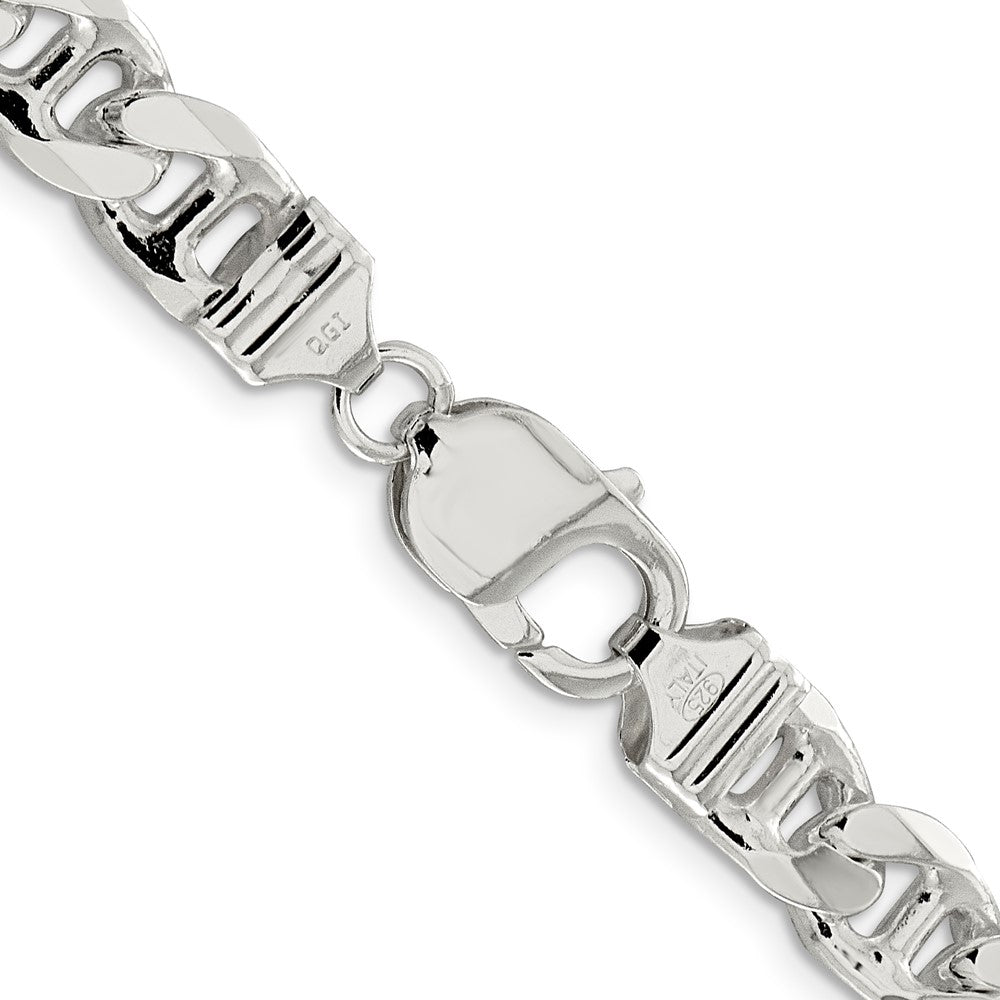 Sterling Silver 9mm D/C Flat Anchor Curb Chain Necklace