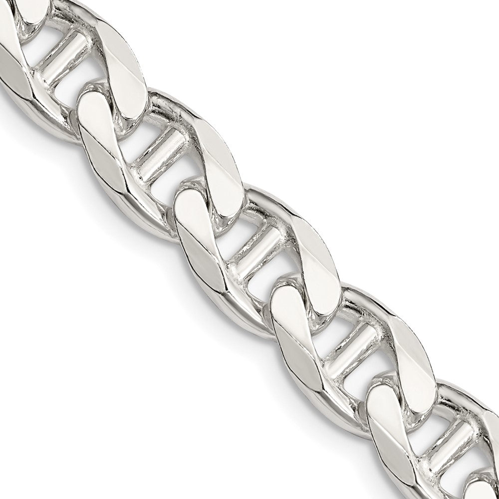 Sterling Silver 9mm D/C Flat Anchor Curb Chain Necklace
