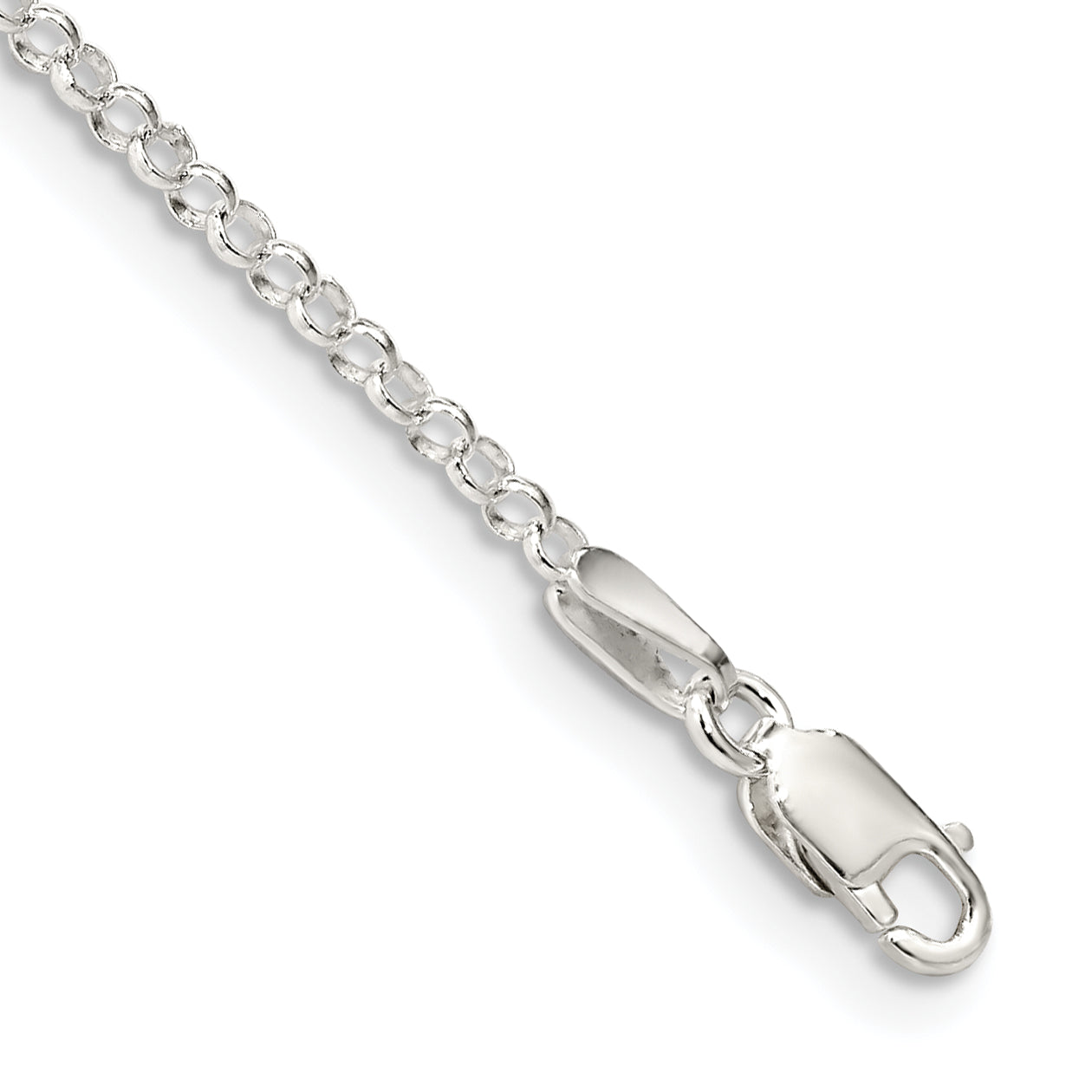 10 Inch Sterling Silver 2mm Rolo Chain Anklet