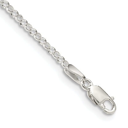 10 Inch Sterling Silver 2mm Rolo Chain Anklet