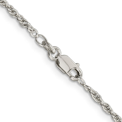 22 Inch Sterling Silver 2mm Loose Rope Chain Necklace