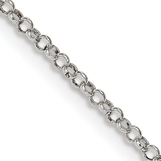 16 Inch Sterling Silver 2mm Rolo Chain Necklace