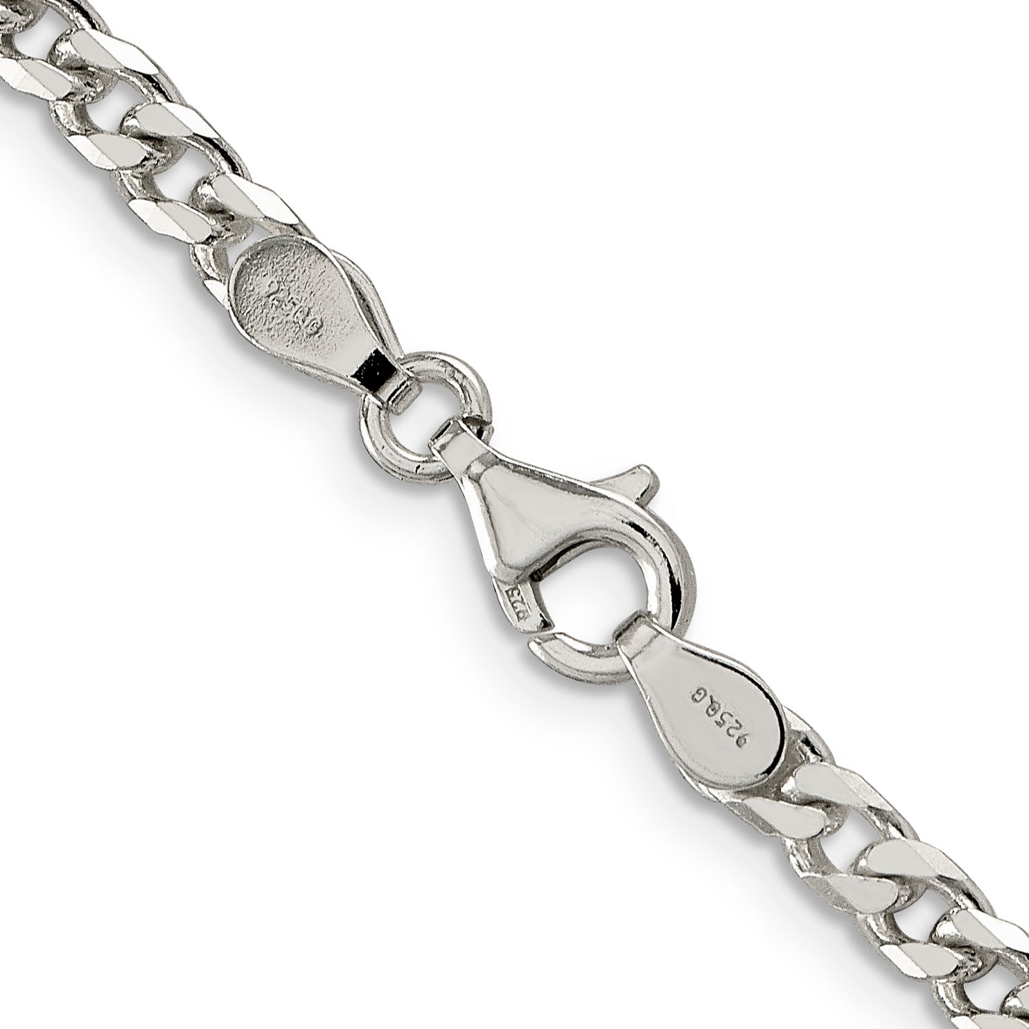 24 Inch Sterling Silver Polished 3.5mm Curb Chain Necklace (QFC151-24 ...