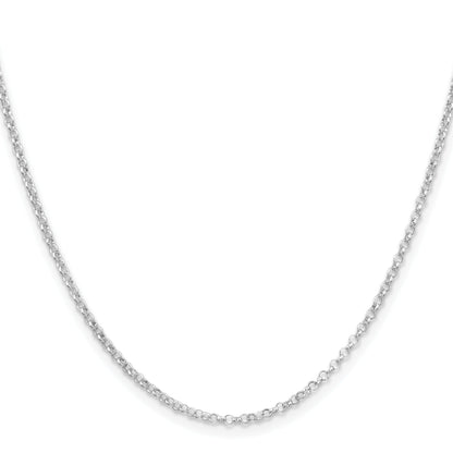16 Inch Sterling Silver Rhodium-Plated 2mm Rolo Chain Necklace