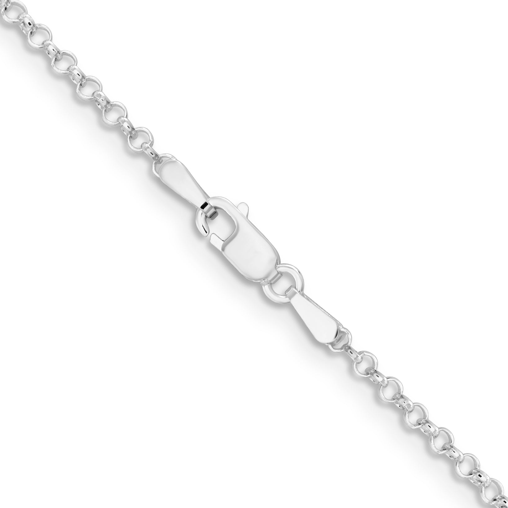 16 Inch Sterling Silver Rhodium-Plated 2mm Rolo Chain Necklace