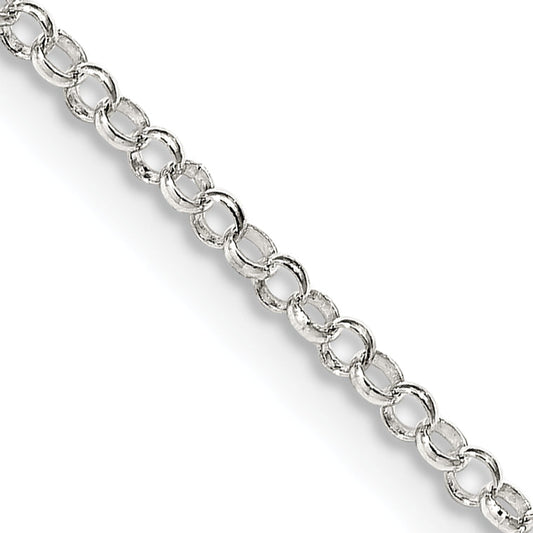 36 Inch Sterling Silver 2mm Rolo Chain Necklace