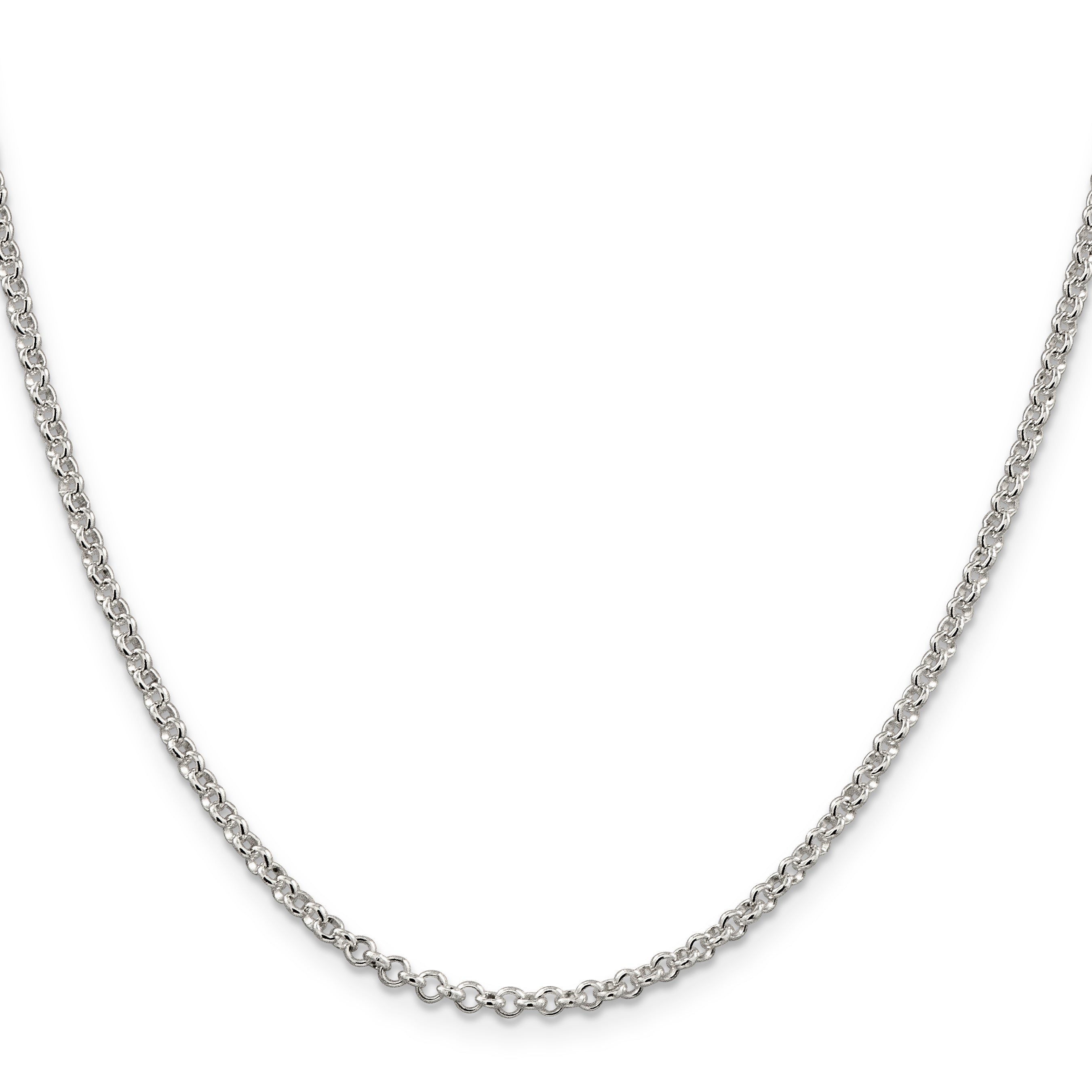 36 Inch Sterling Silver 2.5mm Rolo Chain Necklace