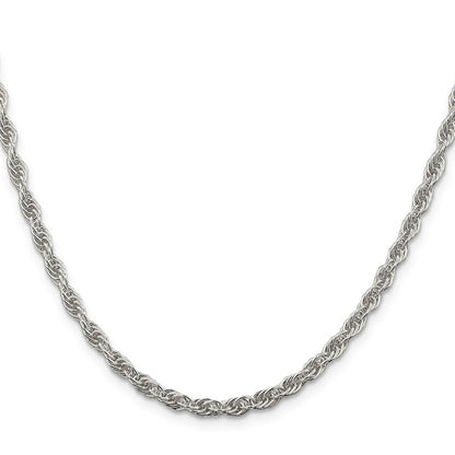 16 Inch Sterling Silver 3.8mm Loose Rope Chain Necklace