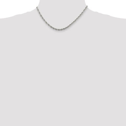 16 Inch Sterling Silver 3.8mm Loose Rope Chain Necklace