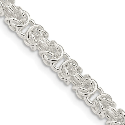20 Inch Sterling Silver 4.75mm Rounded Byzantine Chain Necklace