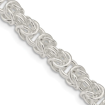 20 Inch Sterling Silver 5.5mm Rounded Byzantine Chain Necklace