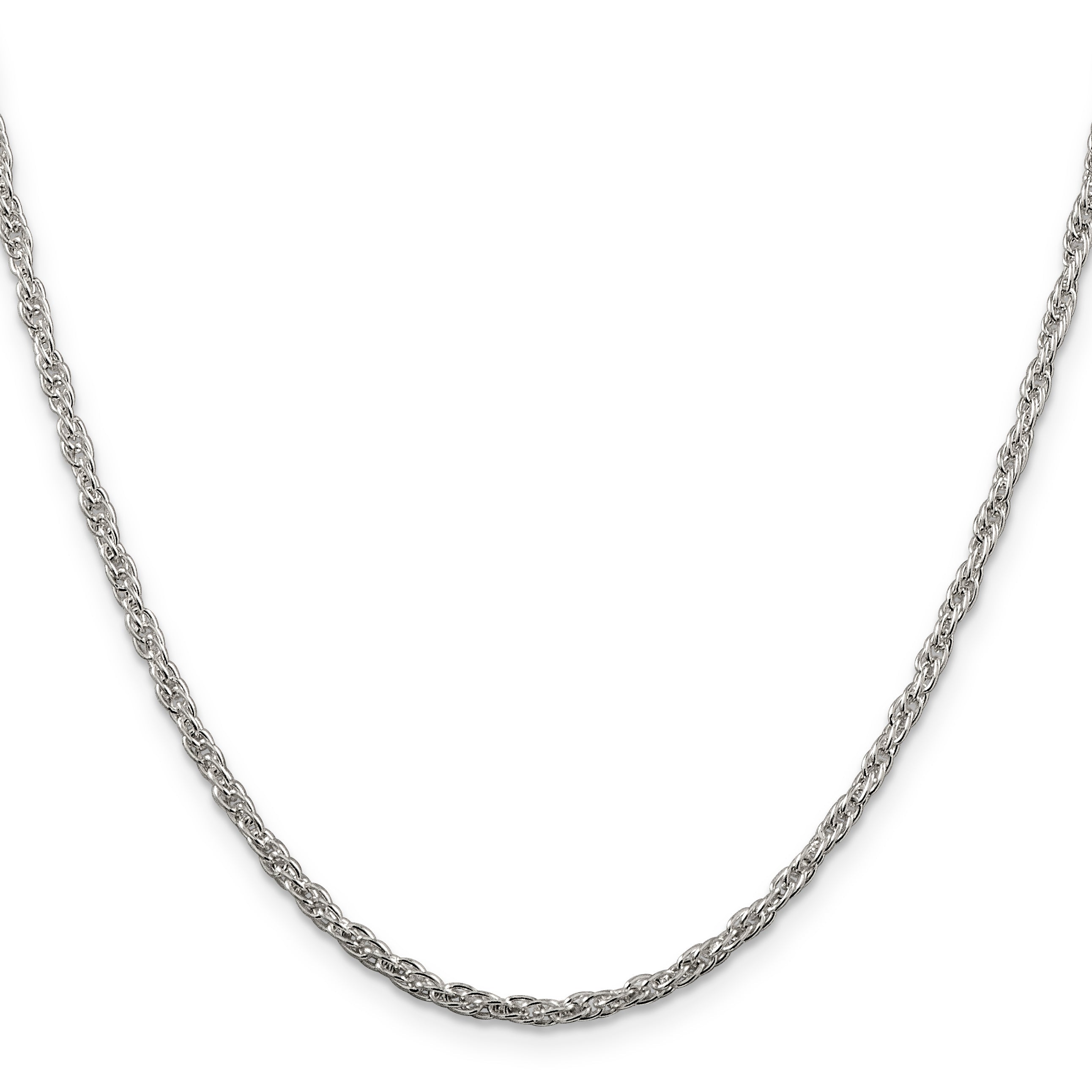 18 Inch Sterling Silver 2.5mm Loose Rope Chain Necklace