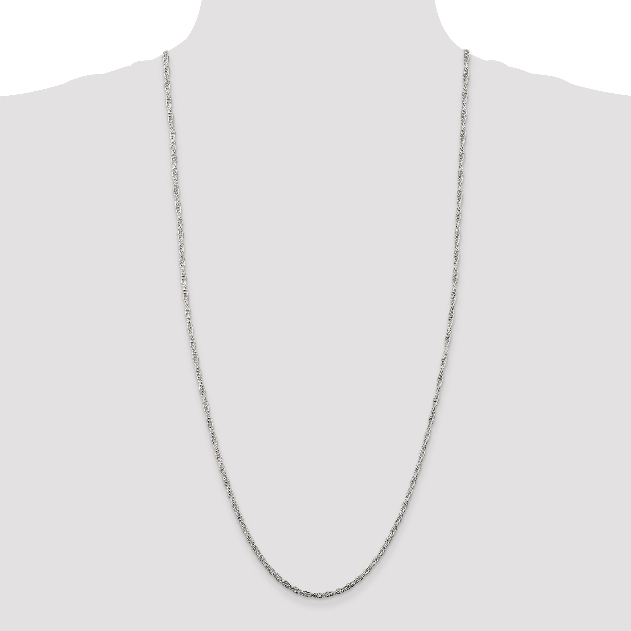30 Inch Sterling Silver 2.5mm Loose Rope Chain Necklace (QFC45-30 ...