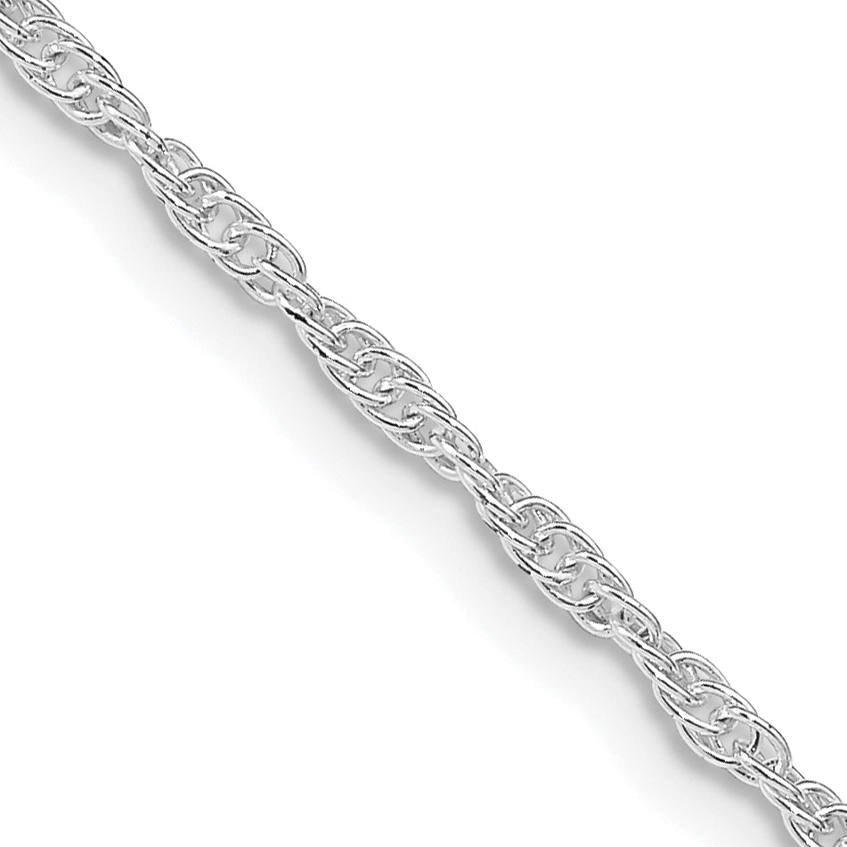 18 Inch Sterling Silver Rhodium-Plated 2mm Loose Rope Chain Necklace ...