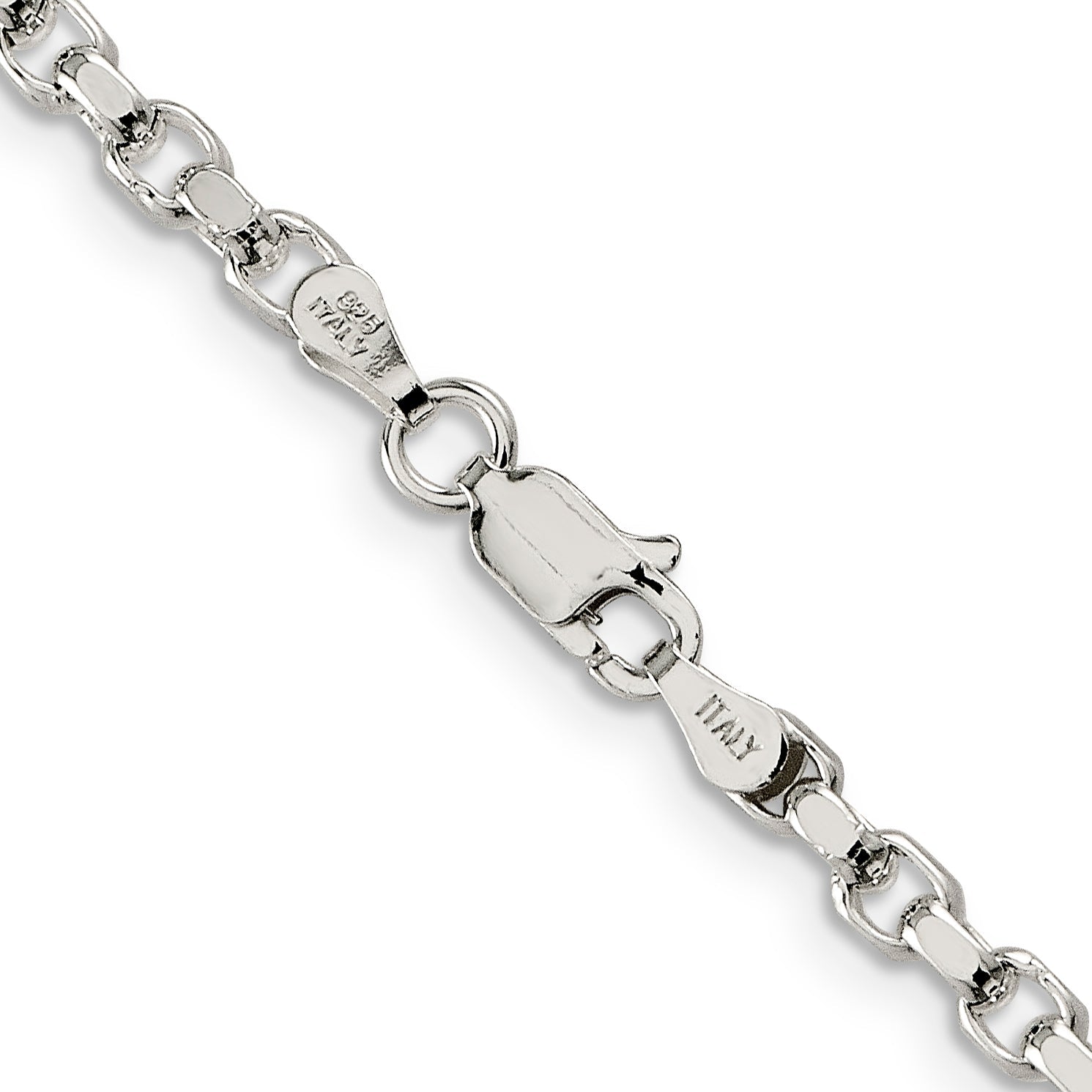 18 Inch Sterling Silver 3.5mm Diamond-Cut Rolo Chain Necklace – goldia ...
