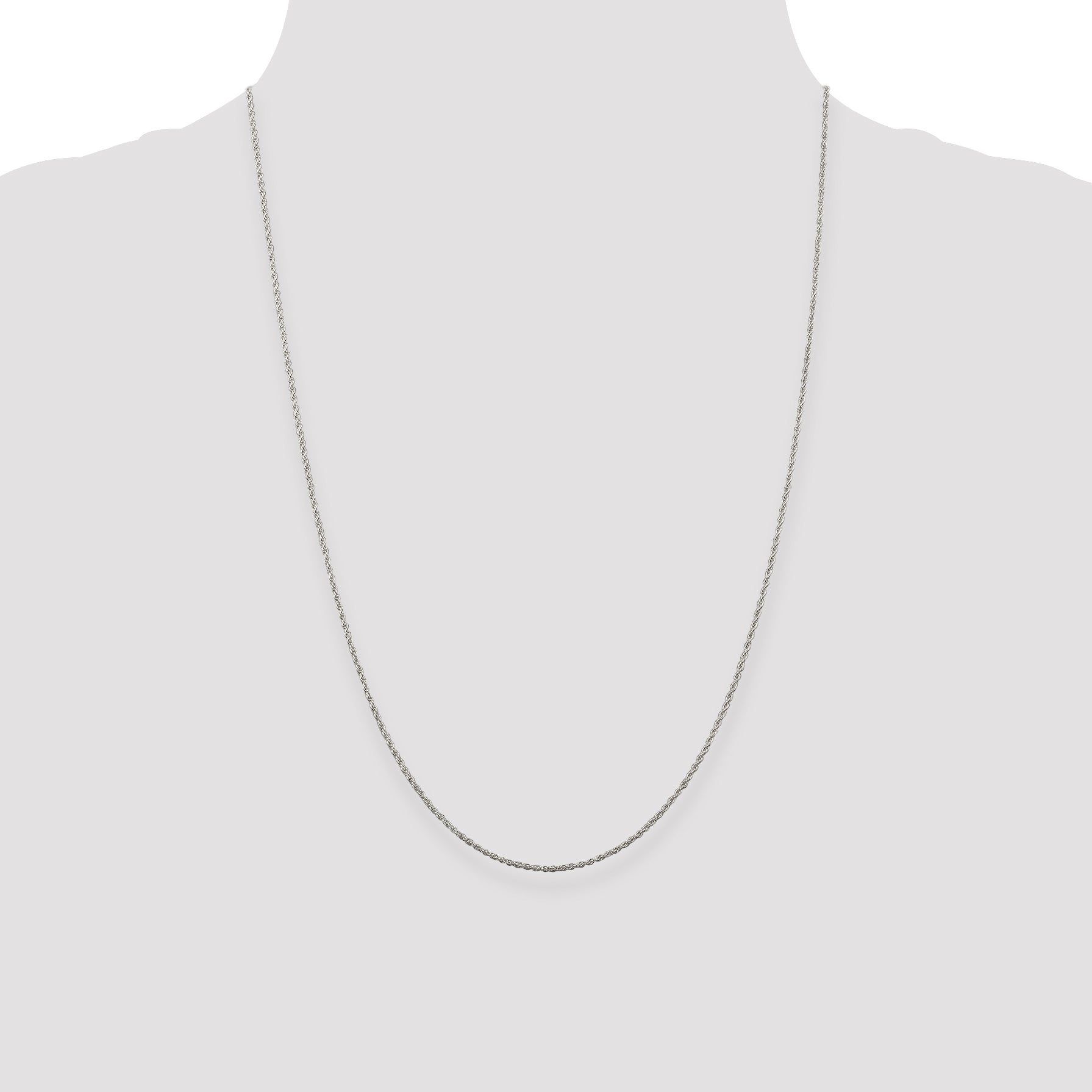 24 Inch Sterling Silver 1.3mm Loose Rope Chain Necklace (QFC67-24 ...