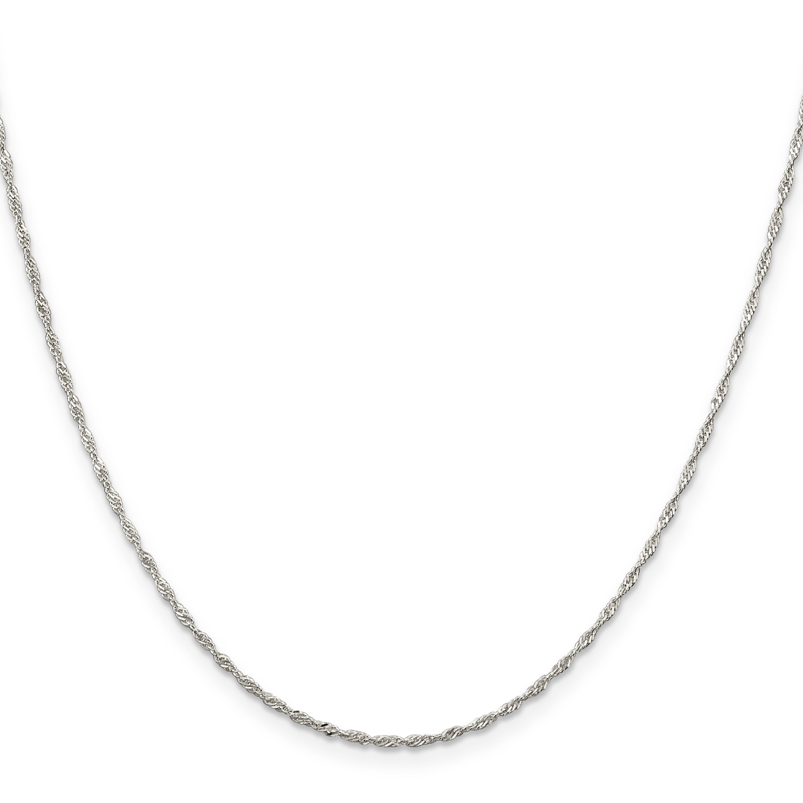 18 Inch Sterling Silver 1.4mm Singapore Chain Necklace